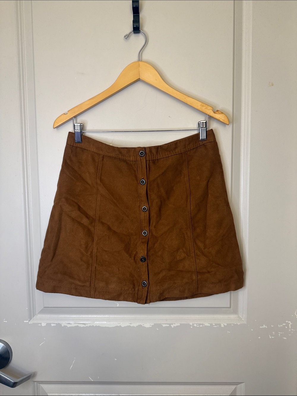 Hollister Brown Button-Front Mini Skirt